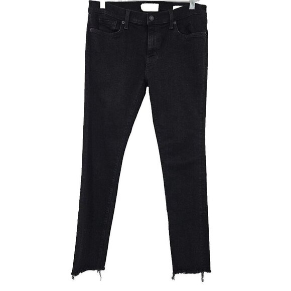 Nili Lotan Denim - Nili Lotan Skinny Jean Black Frayed Hem Women’s Size 28 Classic Denim Minimalist